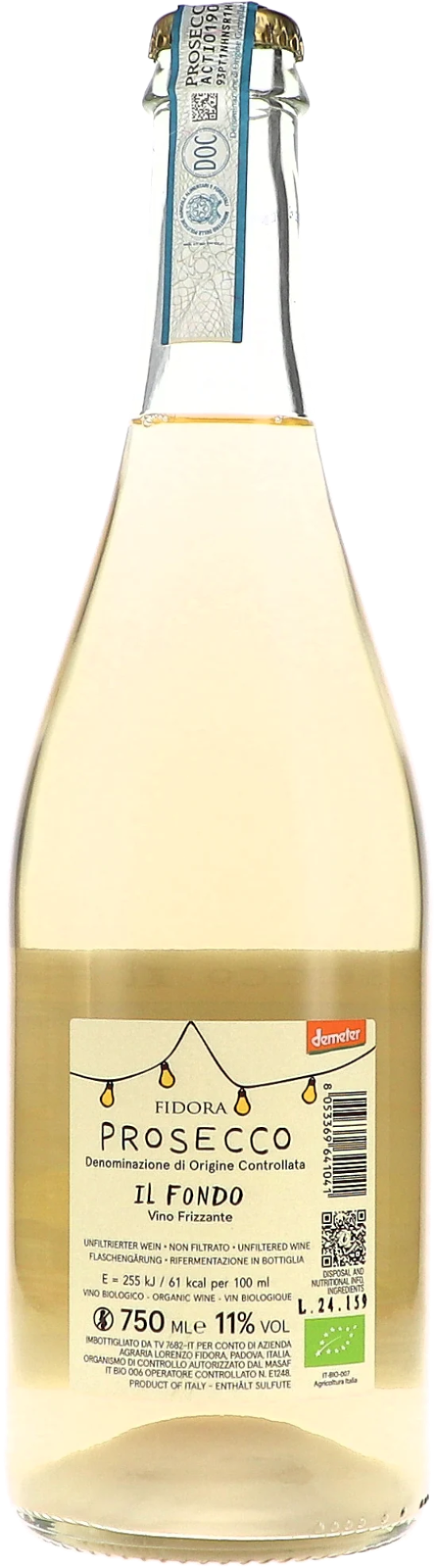 Fidora Wines - Civranetta Prosecco DOC Frizzante "il fondo" Design Edition BIO